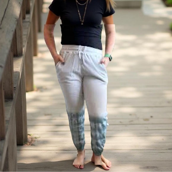 Sweatpants  / Tye-dye sweatpants / joggers Hem & Thread French Terry NWT - Picture 10 of 12